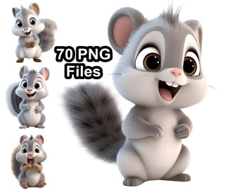 70 Cute Squirrel PNG Clipart - Funny Squirrel - Digital Graphic Design - Commercial Use - Digital Download - PNG with Transparent Background