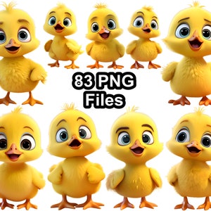 83 Cute Duck Duckling PNG Clipart - Ducklings Art Print - Yellow Duck Baby Shower Images - Digital Download - Commercial Use