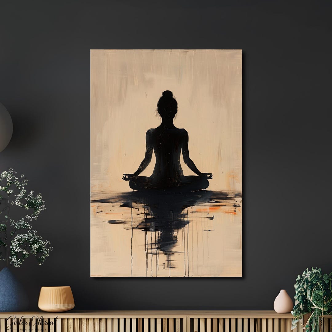 Minimalist Yoga Pose Canvas Print: Spiritual Zen Wall Art - Etsy