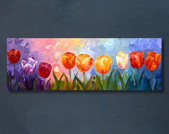 Impressionist Tulip Canvas Print: Vibrant Floral Wall Art