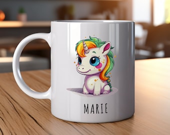 Personalized mug with name unicorn | Personal Gifts | Children's Name Mug | girl | Nursery | school enrollment