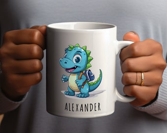Personalized mug with name Dino | Personal Gifts | Children's Name Mug | boy | 5th grade | Farewell Gift | school enrollment