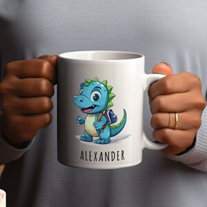 Personalized mug with name Dino | Personal Gifts | Children&#39;s Name Mug | boy | 5th grade | Farewell Gift | school enrollment