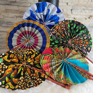 Éventails, fans pliable en imprimé wax