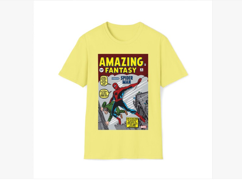 Spider-Man First Appearance Comic Book T-Shirt Unisex image 3