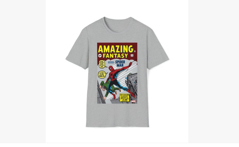 Spider-Man First Appearance Comic Book T-Shirt Unisex image 2