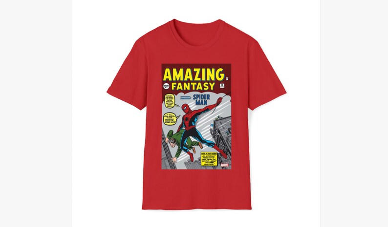 Spider-Man First Appearance Comic Book T-Shirt Unisex image 6
