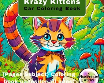 Krazy Kittens Coloring Book | Cute Cats & Kittens Designs (Digital Download)