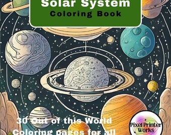 Solar System Coloring Book: 30 Pages (Digital Download)