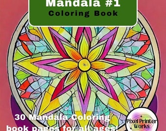 Colorful Mandalas Coloring Book: 30 Pages (Digital Download)