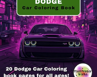 Dodge Car Coloring Book: 20 Pages (Digital Download)