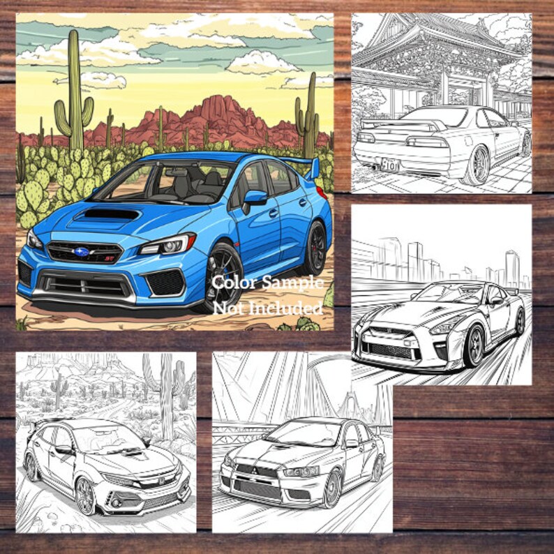 JDM Legends Car Coloring Book 20 Pages Adults, Kids, Coloring Book, JDM ...