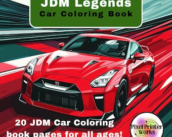 JDM Legends Car Coloring Book: 20 Pages (Digital Download)