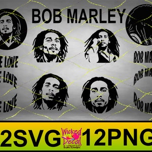 Bob Marley One Love SVG PNG Digital Files 300.pdi
