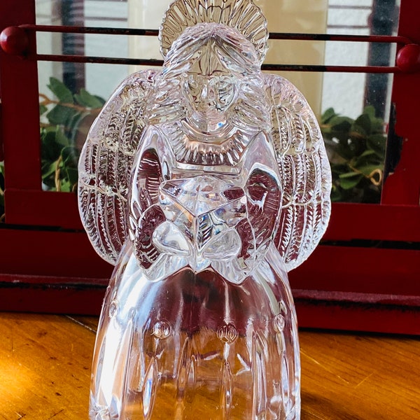 Vintage Mikasa Clear Crystal Choral Angel Candleholder