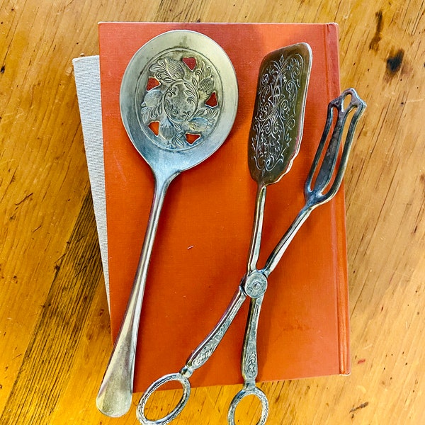 Two Piece Ornate Silver Plated Silverware