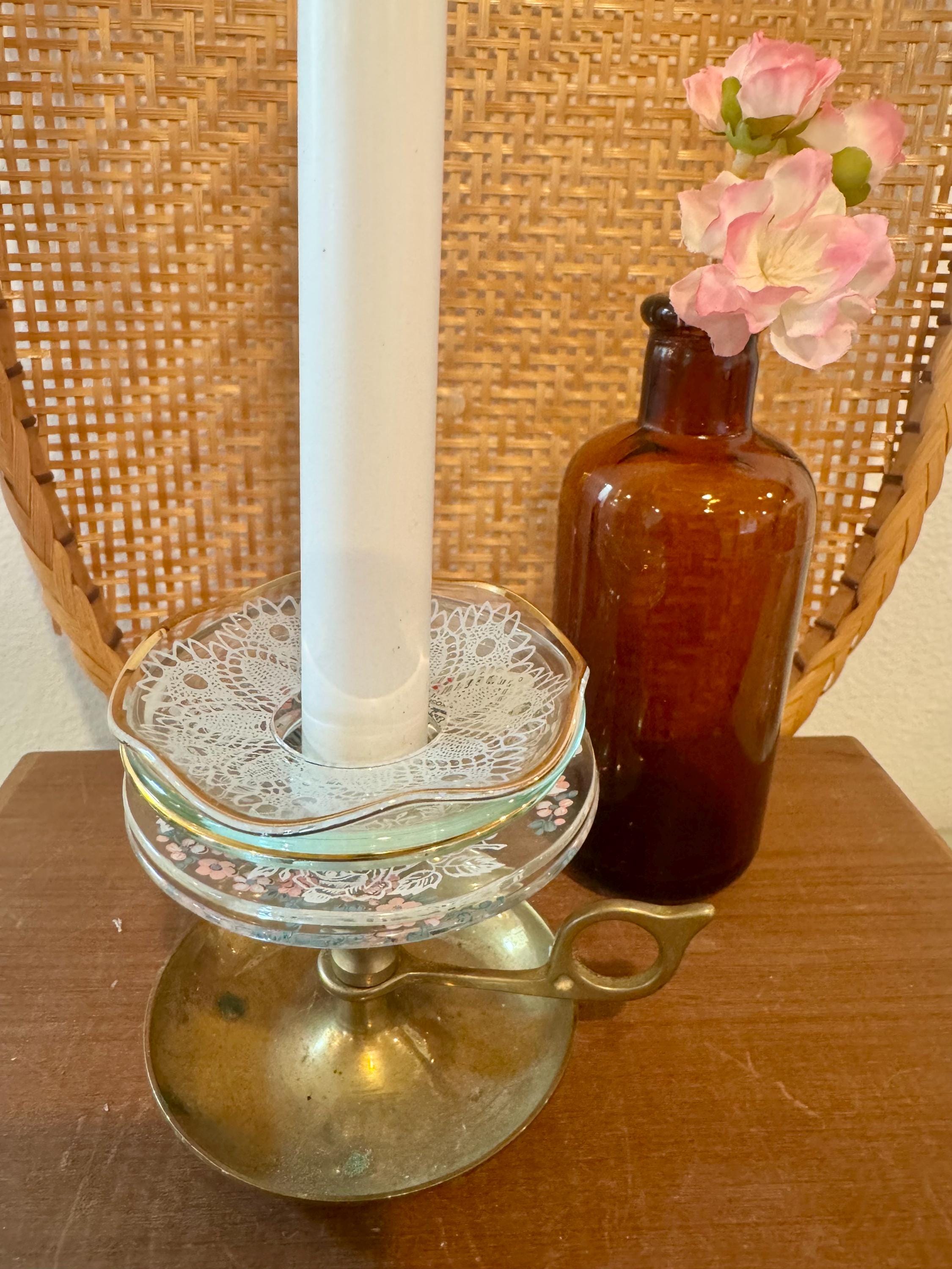 １箱 Taper Candle Skirt Glass Wax Catcher 5 to Choose - Etsy