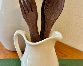 Wallace China Creamer/Pitcher w/Wooden Utensils