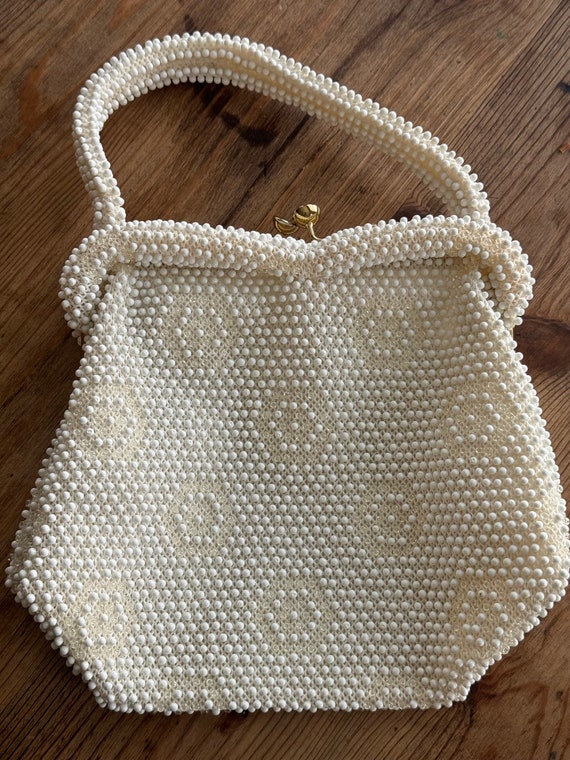 Corde Bead Vintage Ivory Purse