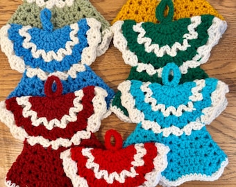 Crochet Dress Potholder 7 colors to choose
