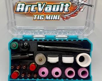 ArcVault TIG Mini V2 - WP-17/18/26 Torch Consumables Storage, Stubby TIG Welding Accessories Organizer