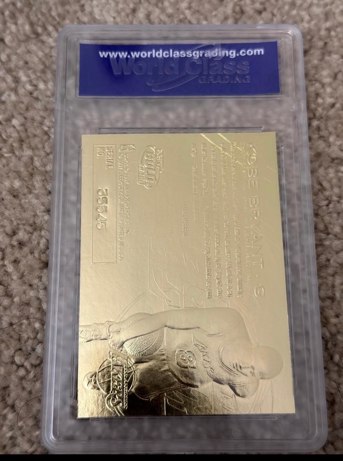 1996-97 Fleer 23KT Gold Kobe Bryant Rookie Card, Purple Auto - WCG