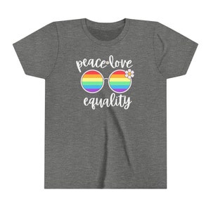 Peace Love Equality, Pride T-shirt for Kids, Pride Month Tee, Love is Love Top, Pride Tee, Queer Pride, Gay Pride, Celebrate Pride Month