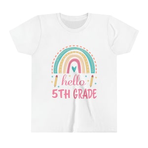 Hello 5th Grade, Back to School Shirt, Youth SS Tee, Gift for Student, Child, Son, Daughter, Niece, Nephew