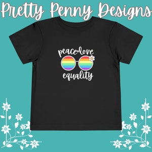 Peace Love Equality, Pride T-shirt for Kids, Pride Month Tee, Love is Love Top, Pride Tee, Queer Pride, Gay Pride, Celebrate Pride Month