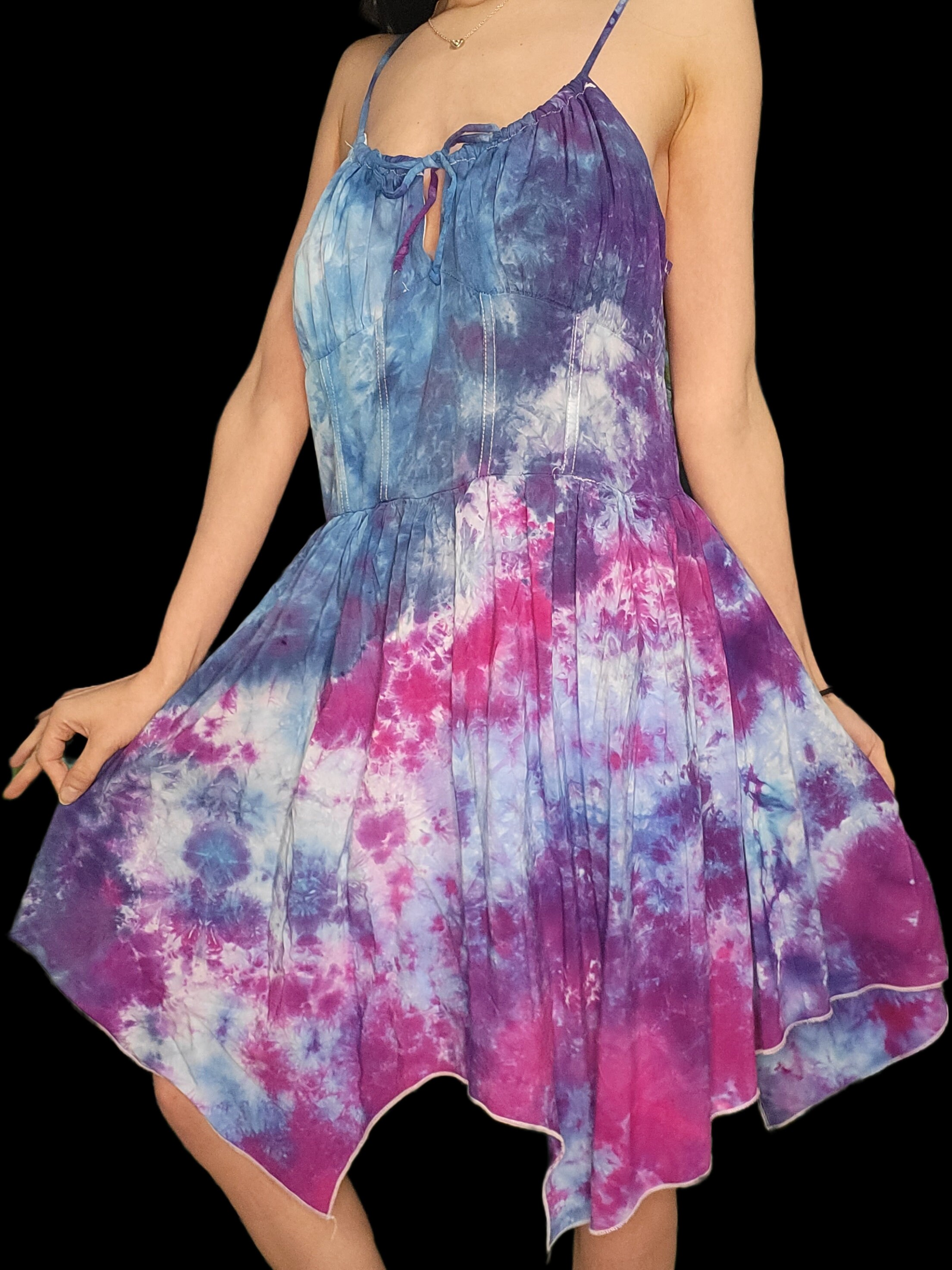 Women's Casual Tie Dye Spaghetti Strap Pixie Fit & Flare Dress main image 0