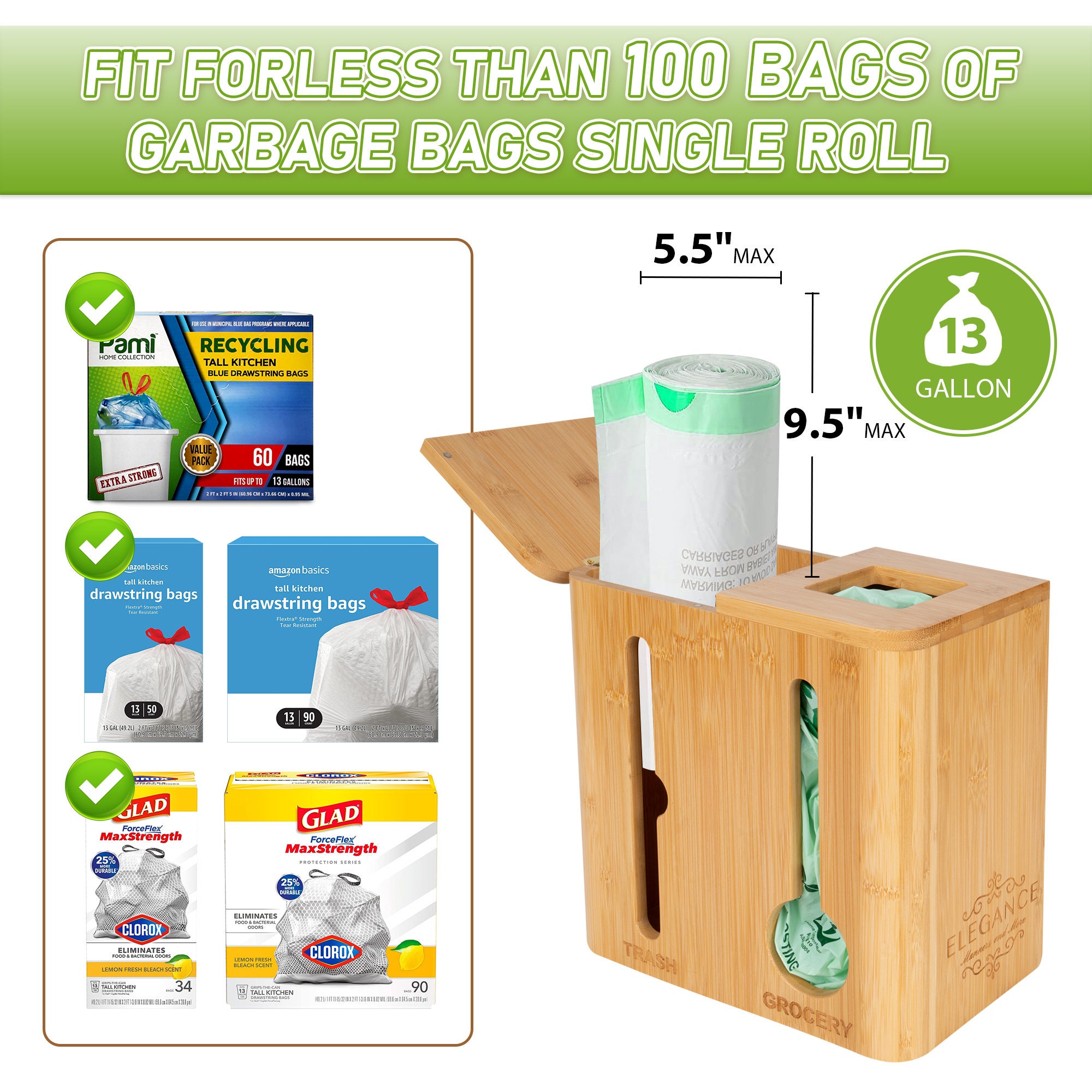 Custom Made Trash Storage Organizer, Trash and Grocery Bags Holder - Etsy