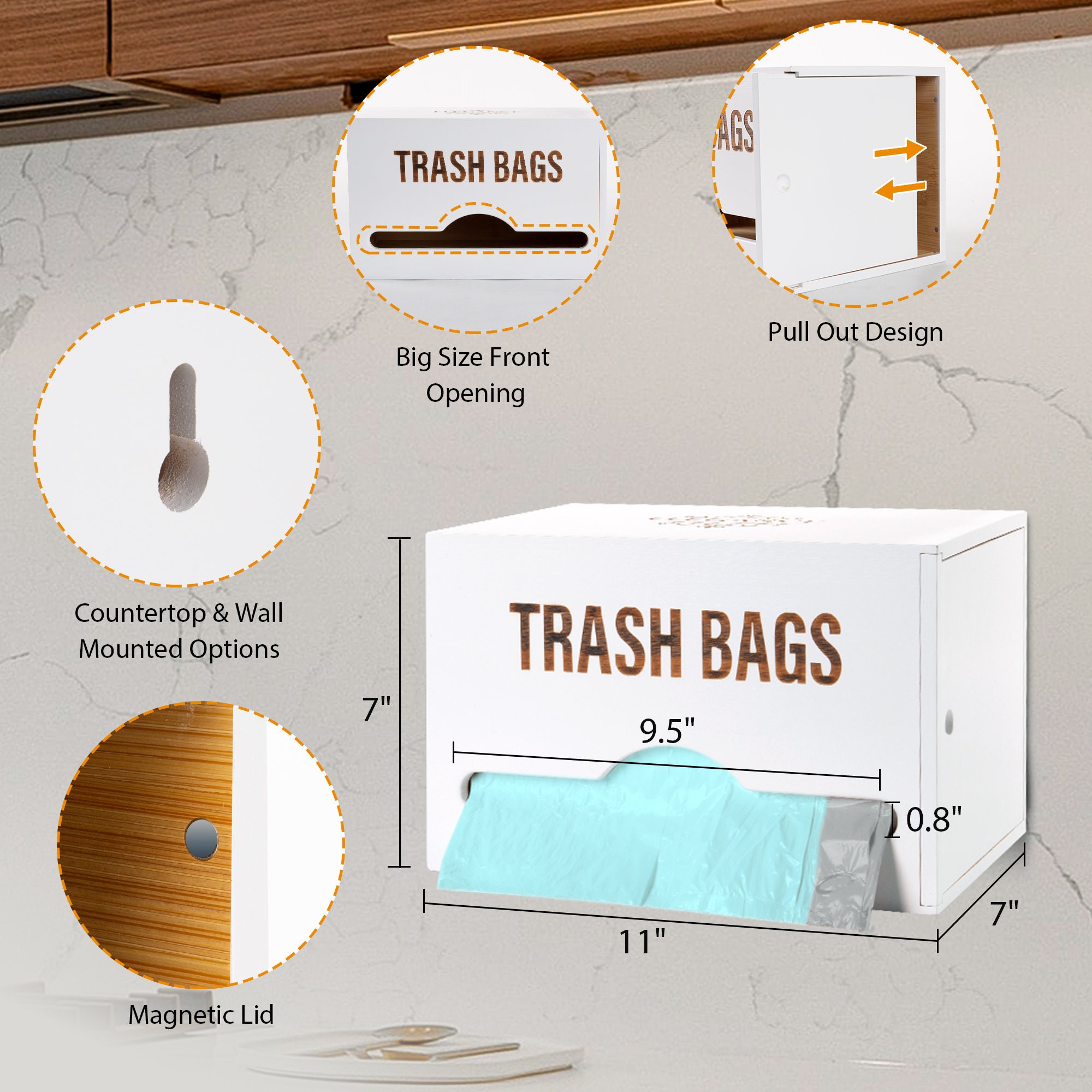 Trash Bag Dispenser, Custom Made Trash Storage Organizer - Etsy