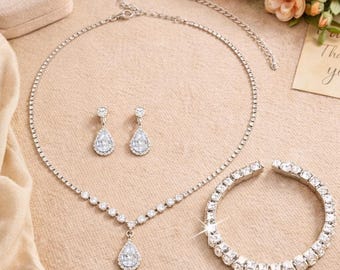 Bridal Jewelry set Bridesmaid Jewelry Wedding Jewelry Bridal Necklace Earrings set Drop Necklace and Earrings set Necklace and Earrings set