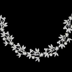 Bridal Tiara | Bridal Crown | Pearl Head Piece | Pearl Crown | Rhinestone Tiara | Wedding Head Piece | Wedding | Wedding Tiara