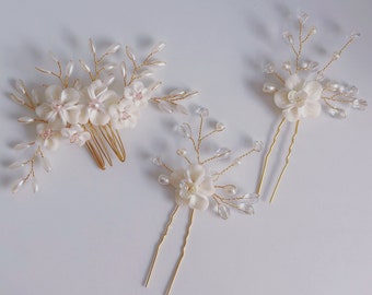 Bridal hairpin set | Wedding hairpin | Bridal headpiece | Wedding hair accessories | Bridal hair accessories