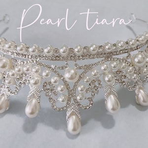 Bridal Tiara | Bridal Crown | Pearl Head Piece | Pearl Crown | Wedding Head Piece | Wedding | Wedding Tiara