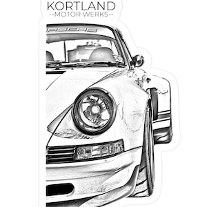 Porsche 911 Vinyl Sticker, Fan Art, Classic 911, Car Decal, Retro Car Sticker, Automotive Decal, Classic Car Decal, Vehicle Sticker