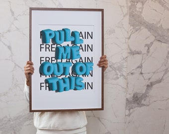 Fred Again Delilah (Pull Me Out Of This) 3D effect poster print | Digital Download | Trendy Wall Art | EDM