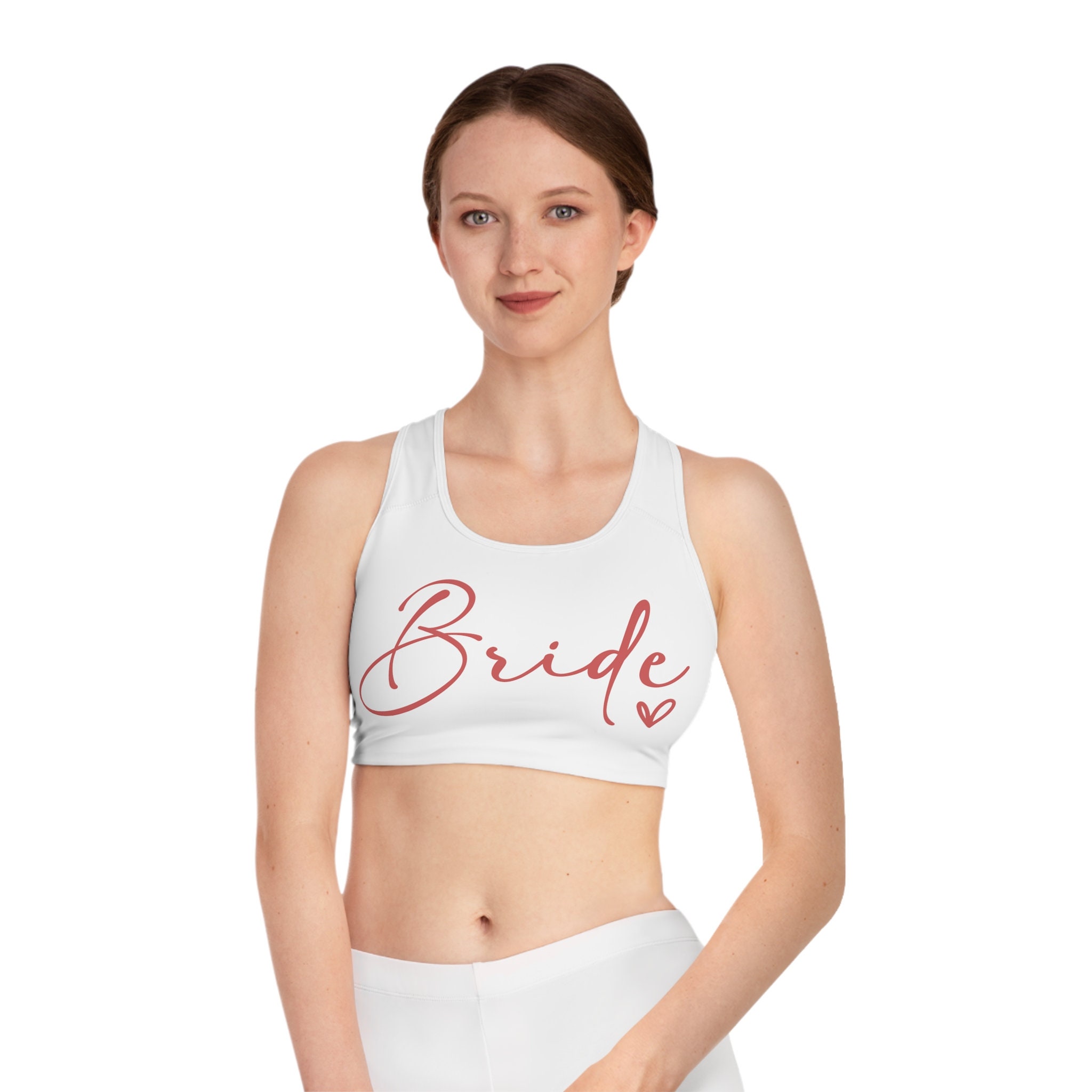 Light Blue Bride Sports Bra, Unpadded Women's Premium Fitness Bra- Made in  USA/ EU