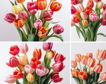 20 PNG Tulips Set, Digital Print, Digital Download, Tulip Art, Flower Print, Clipart PNG, Instant Download, Commercial Use