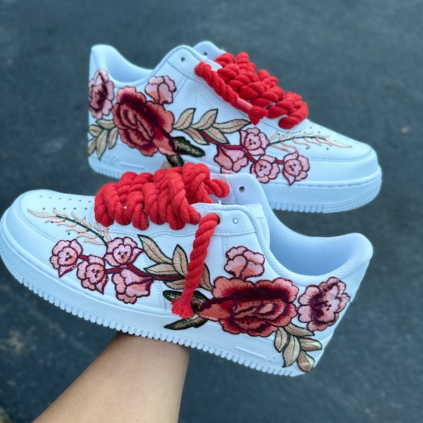 Custom Rope Lace Floral 1s, Embroidered Flower Patch, Custom , Custom Shoes