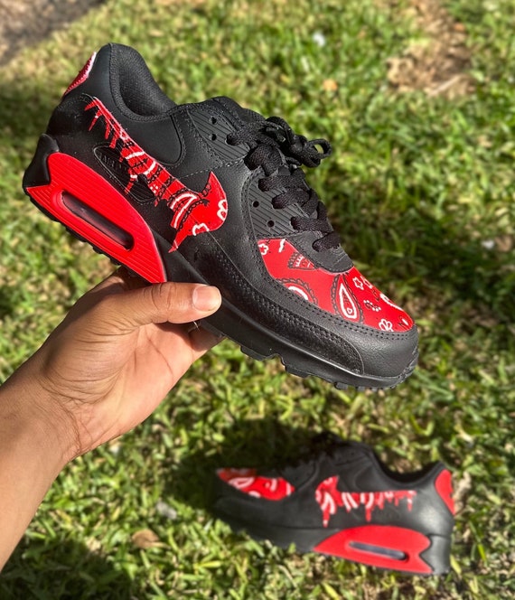 Bandana Custom Hand Painted Air Max Custom Sneakers Custom Air Max 90 Etsy