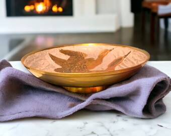 Elegance Trilogy: Exclusive Set of Vintage Brass Decorative Objects, Hand Painted and One of a Kind