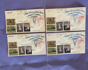 set 4 FDC envelope 11/12/ 1964 Vatican City Paulus VI Missionarius Apostolicus, Vatican Post stamps, vintage envelope