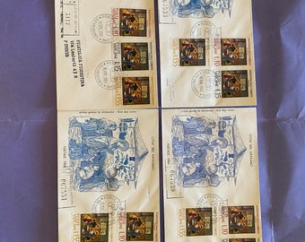 set 4 FDC Envelope 11/16/1964 Vatican Post, Christmas 1064, Nativitas D N I CHRISTI, Vatican City, Florentine Philately, stamps