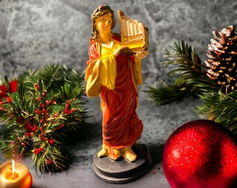 Sacred Treasures, Vintage Statuettes of Saint Martin of Tours, Saint Anne, Saint Cecilia and Saint John the Baptist – Spiritual Christmas Gifts