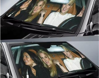 2000s Car Sunshade – Pop Icon Inspired Windshield Cover – Funny Y2K Car Accessory UV Protection