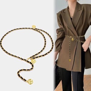 Gold Flower Chain Belt - Etsy
