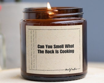 Can You Smell What The Rock Is Cooking Funny Candle, Dwayne The Rock Johnson, WWE Gift, Dwayne Johnson Gift, Gifted Candle, Coconut Soy Wax