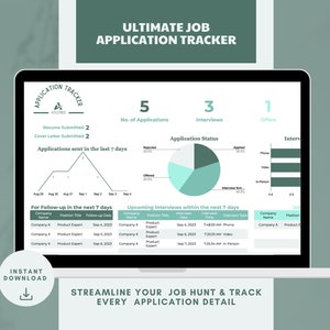 Job Search Tracker for Google Sheets: Application, Interview, Automated Dashboard